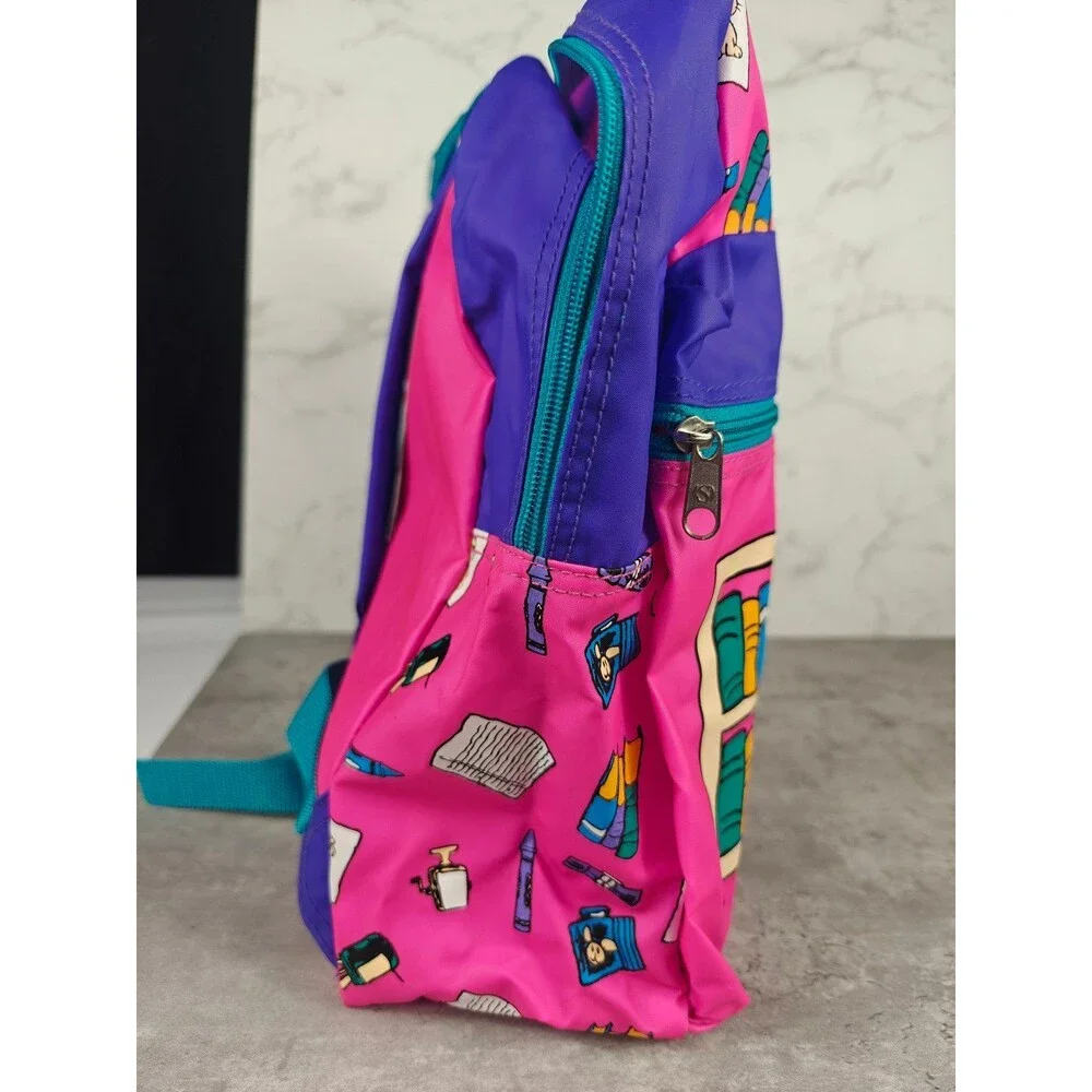 Vintage 1999 Snoopy Peanuts Kids Backpack NWT Snoopy & Lucy Library Scene School